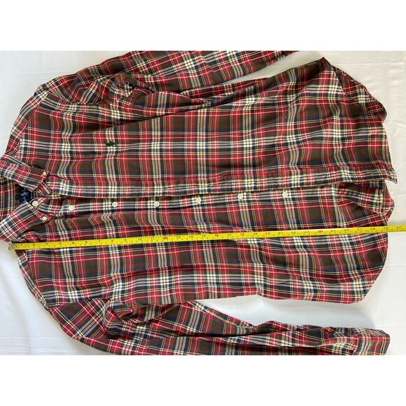Ralph Lauren Short Sleeve Button Down Men's Sz Medium Classic Fit Red Plaid EUC - Picture 6 of 9